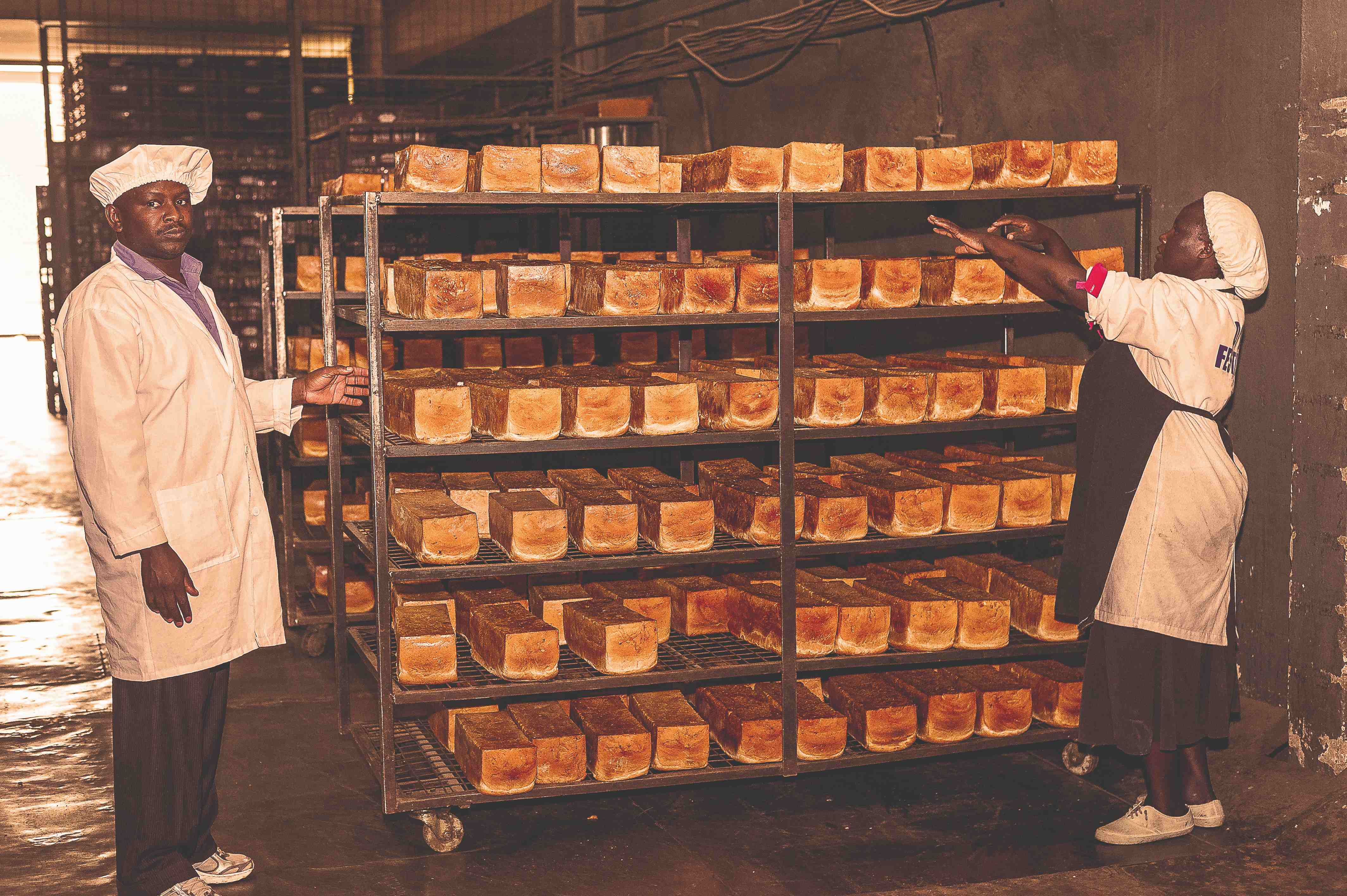 DPL Festive bakers with freshly baked bread racks in 1999
